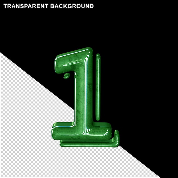 Green marble number 1