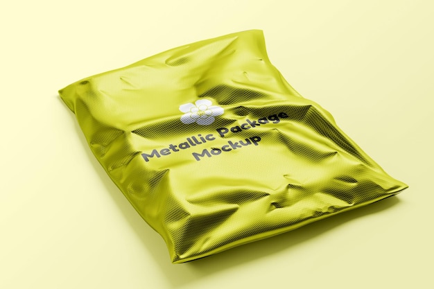 PSD green metallic package mockup