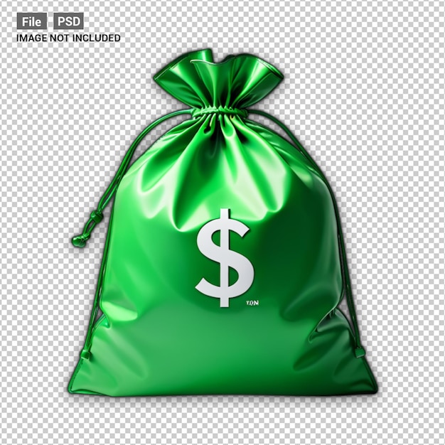 PSD green money bag
