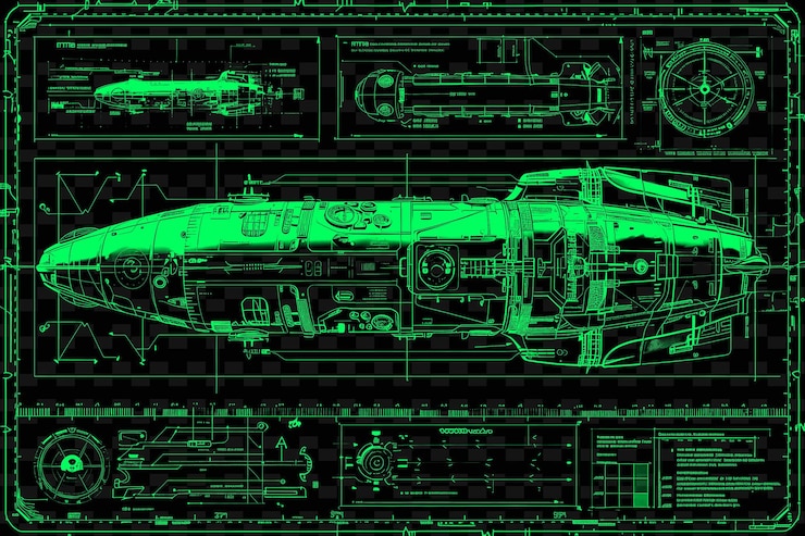 PSD a green monster is on a black background with a green laser