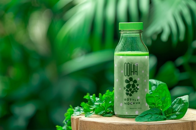 PSD green natural drink  mockup