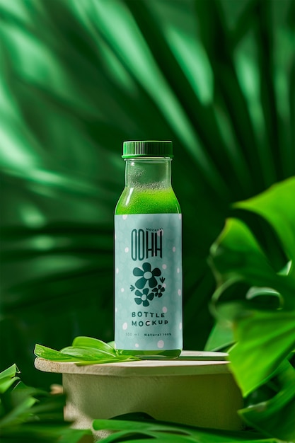 PSD green natural drink  mockup