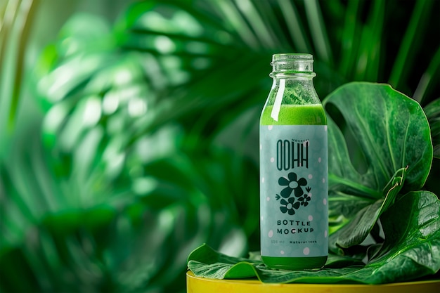 PSD green natural drink  mockup