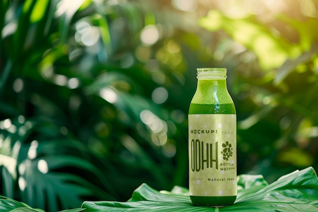 Green natural drink  mockup