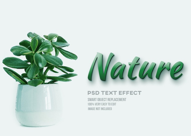 PSD green nature plant text effect