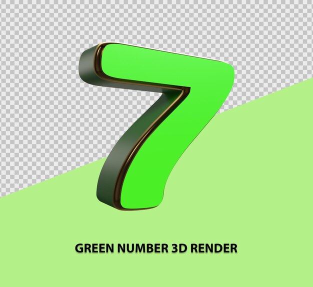 PSD rendering 3d di numero verde