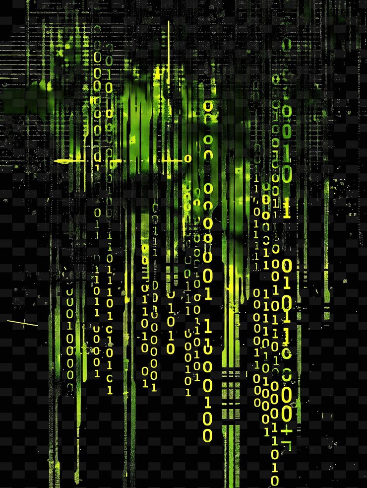 PSD green numbers on a black background