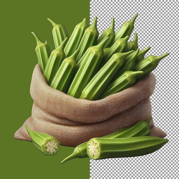 PSD green okra splendor png