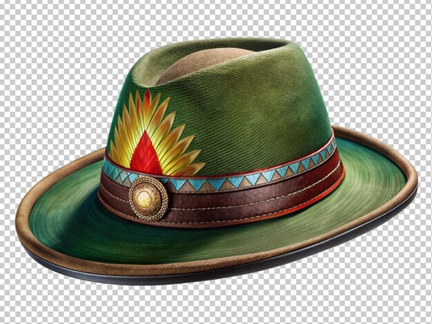 PSD green oktoberfest hat with feather