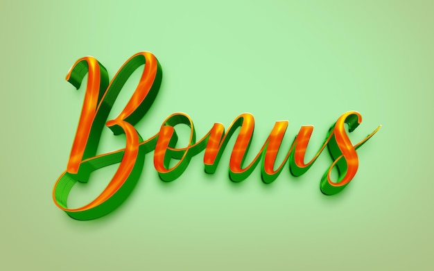 PSD a green and orange background with the word bonus in the middle.