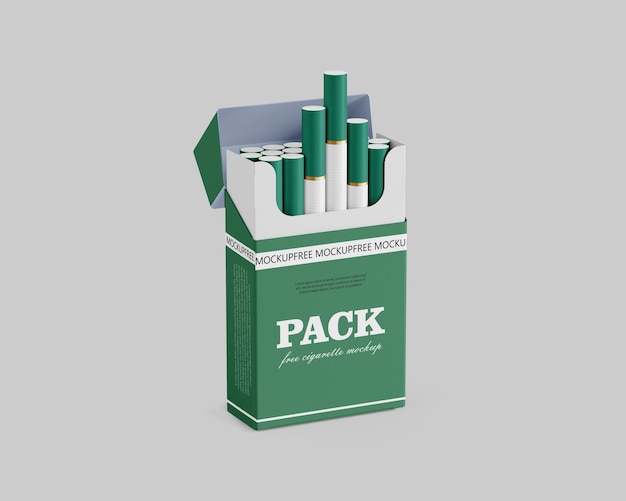 PSD un pacchetto di sigarette verde con scritto pacchetto di sigarette.