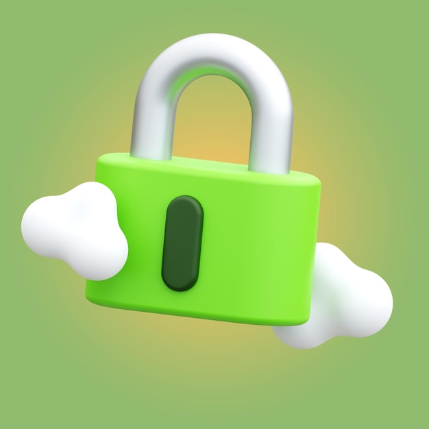 A green padlock with a green padlock on it