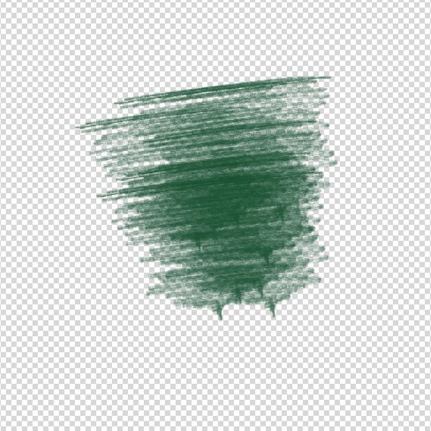 PSD green paint brush stroke with transparent background