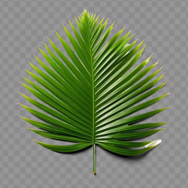 PSD a green palm leaf is shown on a transparent background