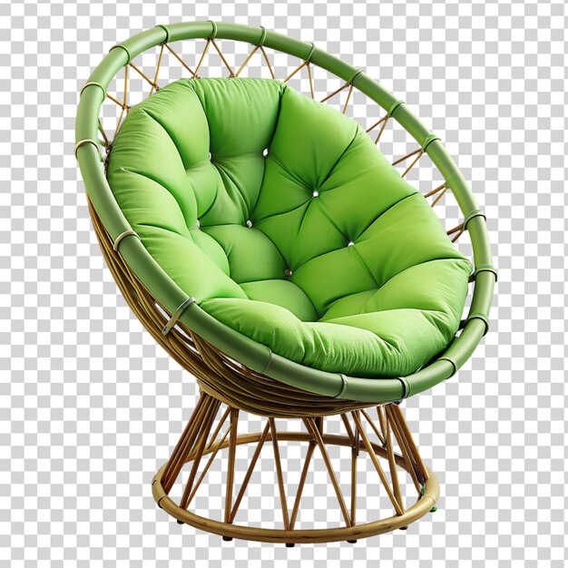 PSD green papasan chair isolated on transparent background