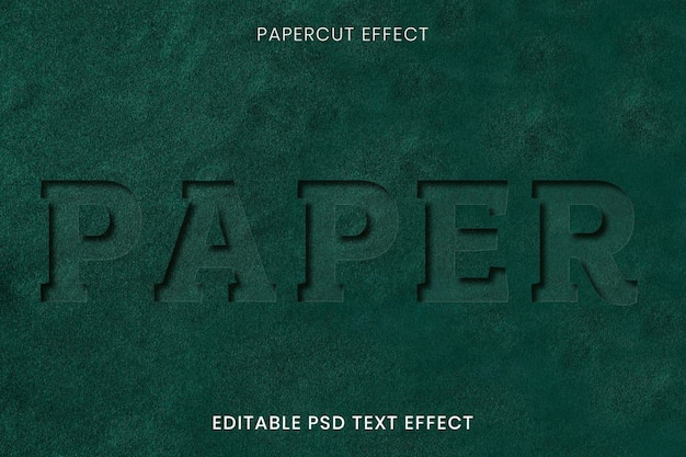 PSD 녹색 종이 텍스트 효과 재활용 종이 텍스트 효과