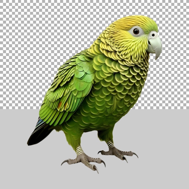 Green parrot on transparent background ai generated