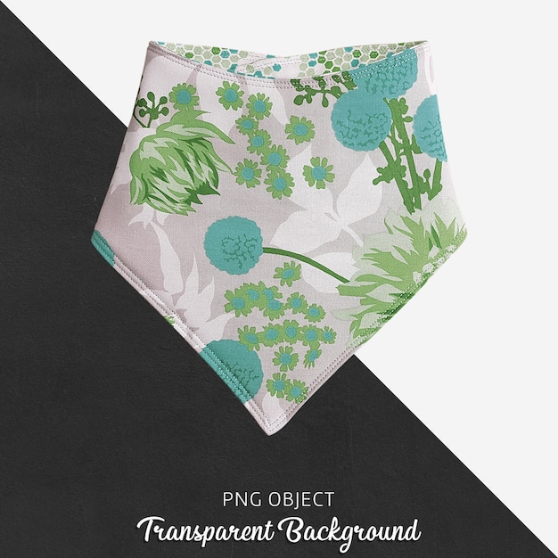 PSD green patterned bandana for baby or children's on transparent background