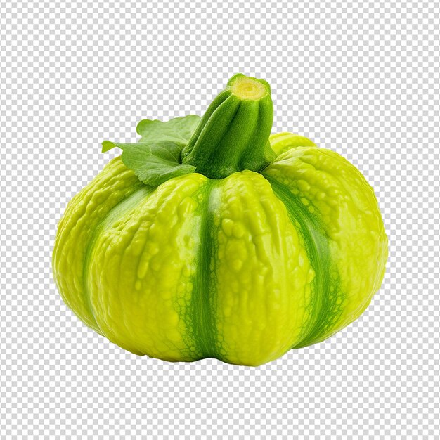 PSD green pattypan squash isolated on transparent background