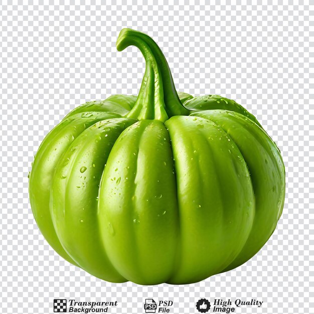 PSD green pattypan squash isolated on transparent background