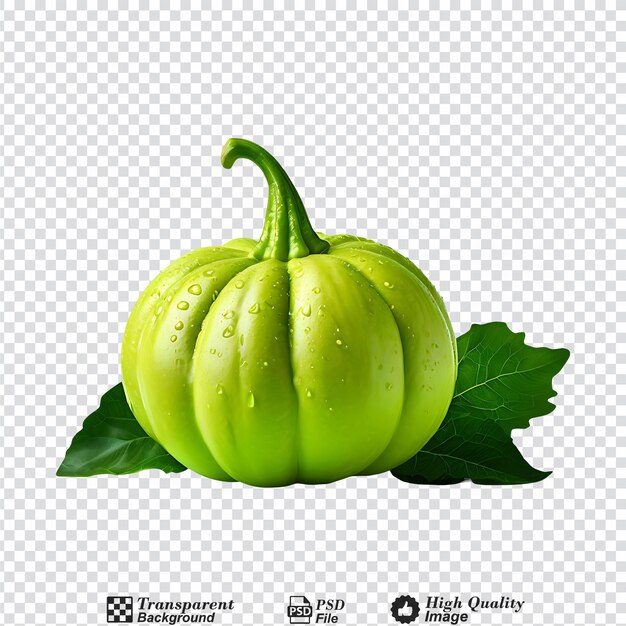 PSD green pattypan squash isolated on transparent background