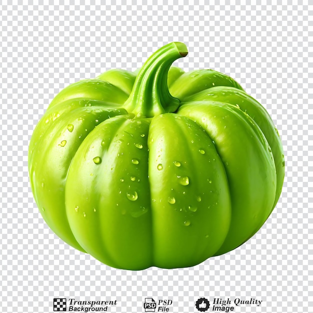 PSD green pattypan squash isolated on transparent background