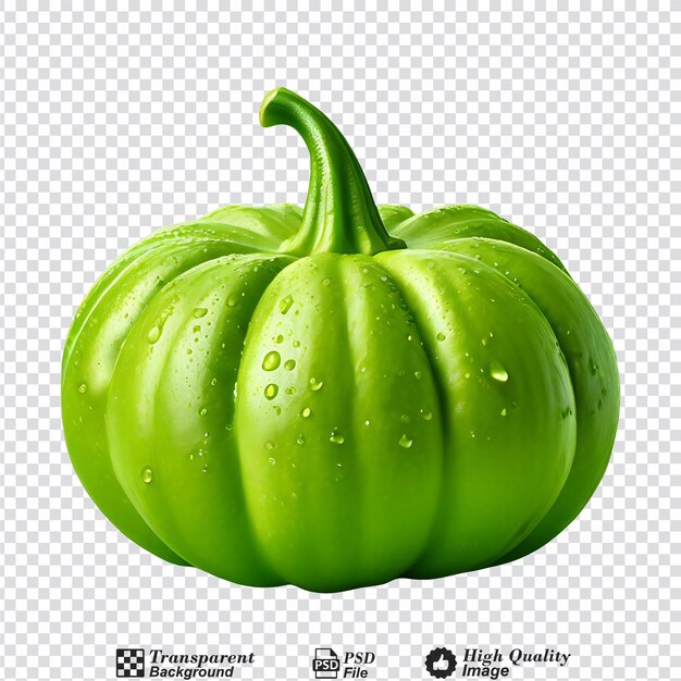 PSD green pattypan squash isolated on transparent background