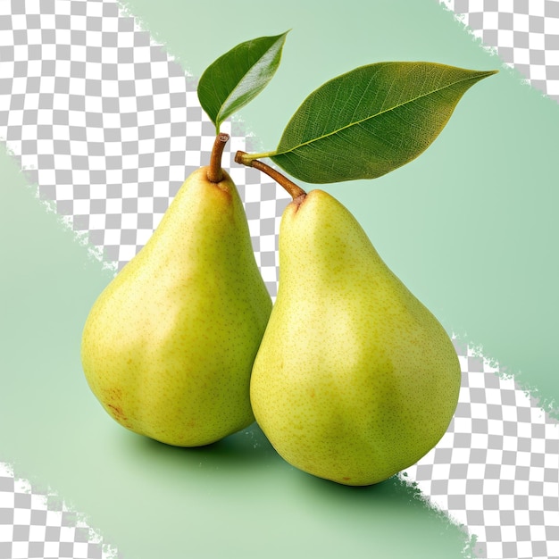 PSD green pears alone transparent background