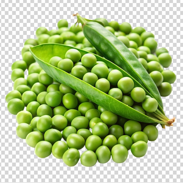 Green peas on transparent background