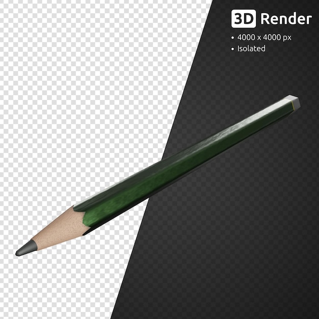 PSD green pencil isolated