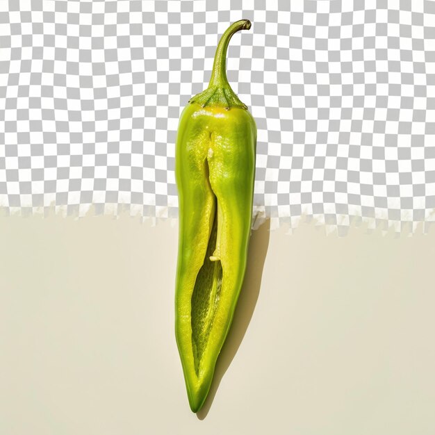 PSD a green pepper is standing on a piece of paper