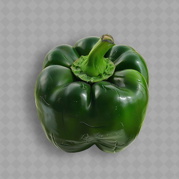 PSD a green pepper that is on a gray background