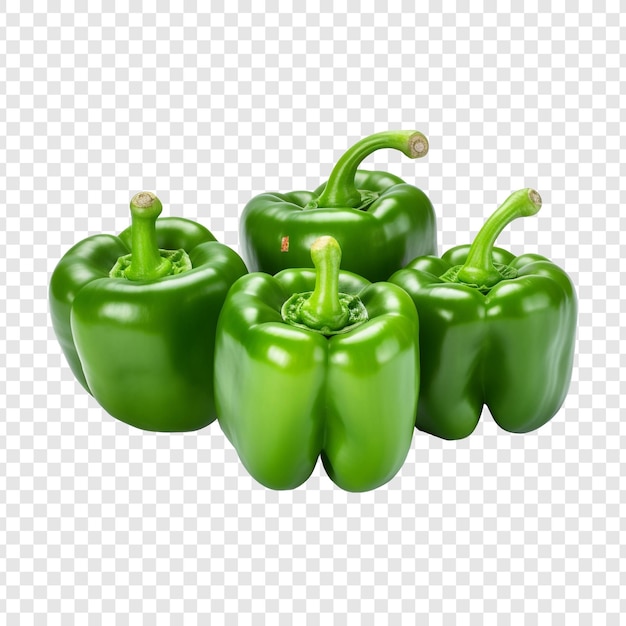 Green peppers isolated on transparent background