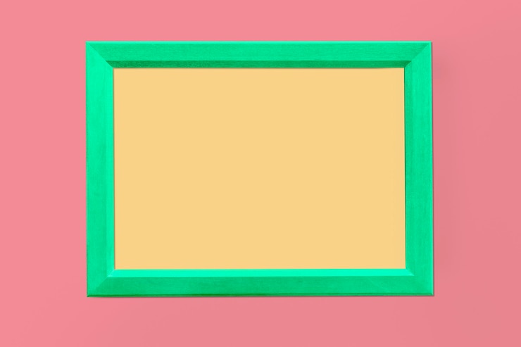 PSD green photo frame mockup