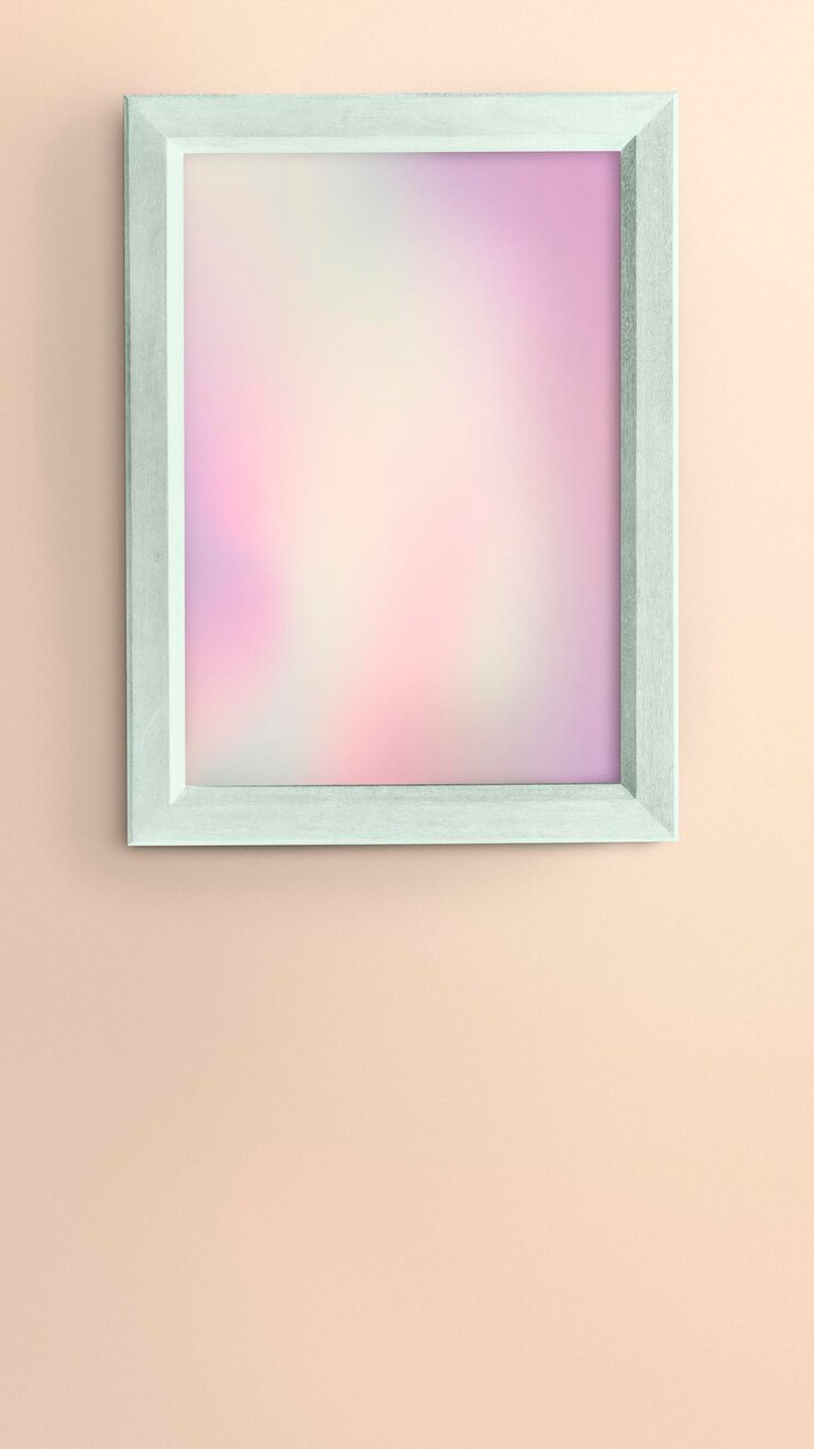 PSD green photo frame mockup