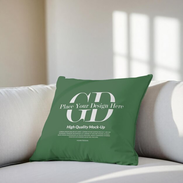 green pillow mockup