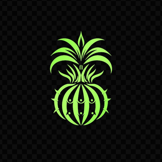 PSD green pineapple on a transparent background