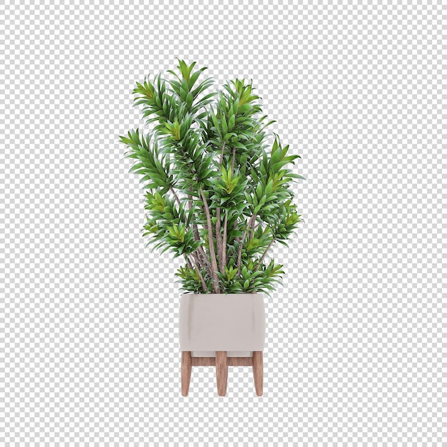 PSD green plant art 3d mockups houseplants set in flowers
