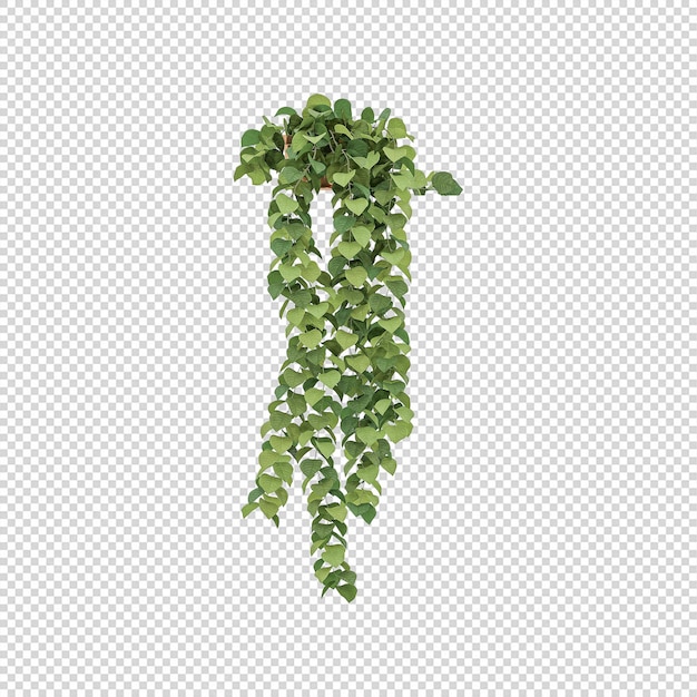 Green plant art 3d mockups houseplants set in flowers