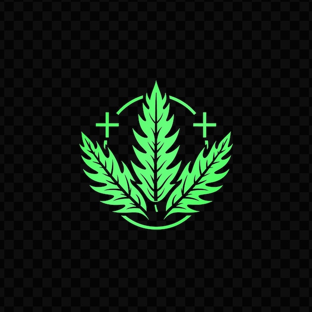 PSD green plant on a black background with the words on it