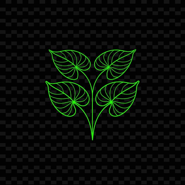 PSD green plant on a black background