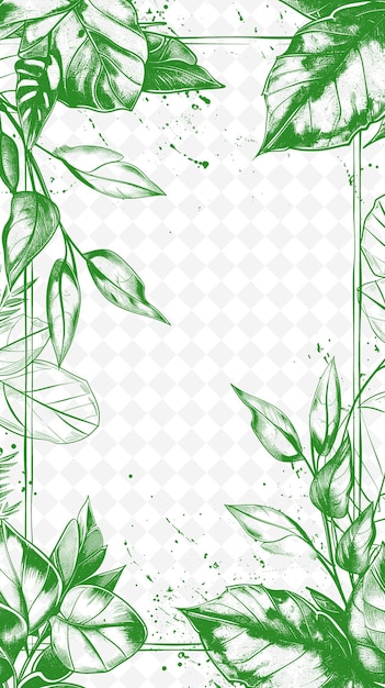 PSD green plants on a white background with green leaves