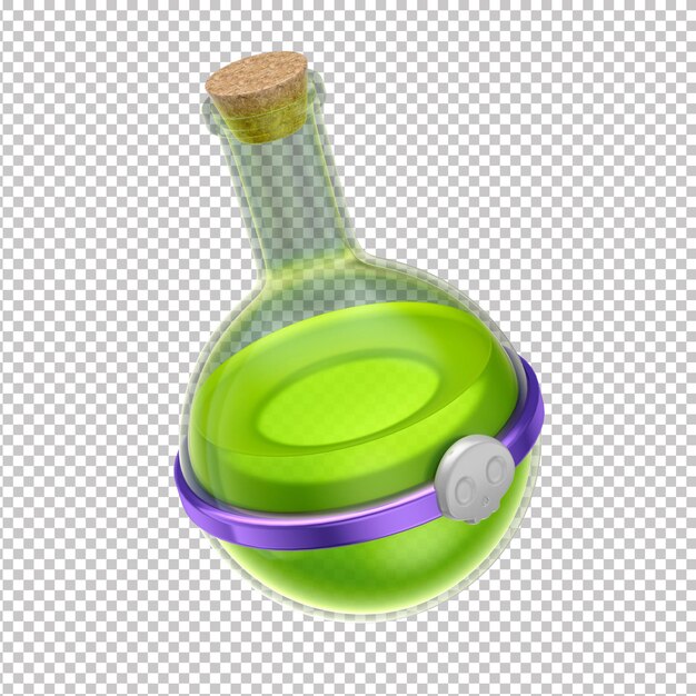 PSD green potion for halloween spell transparent background