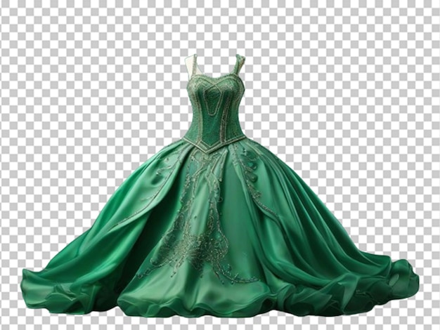 PSD vestito di principessa verde con perle