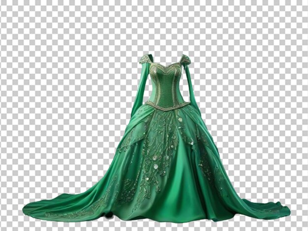 PSD vestito di principessa verde con perle