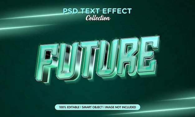 green psd text effect template