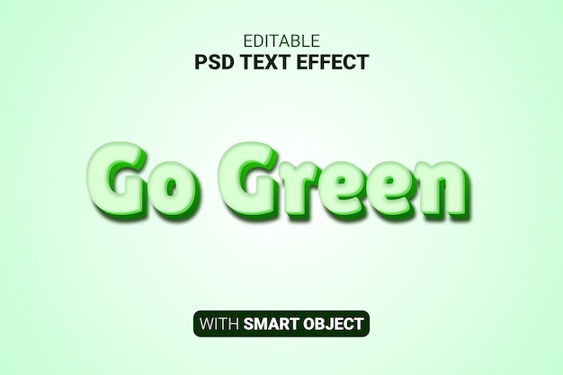 green psd text effect