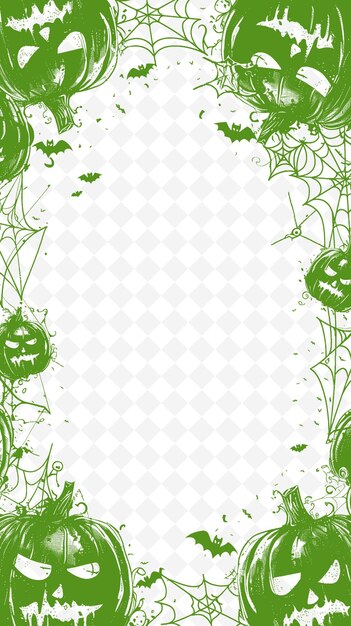 PSD green pumpkins on a white background with green leaves