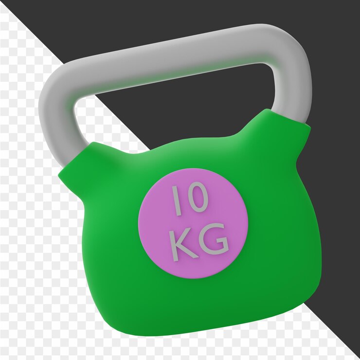 PSD a green and purple dumbbell with the number 10 on it