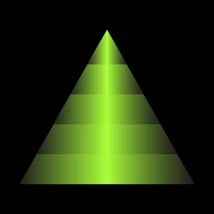 PSD green pyramid hierarchy infographic